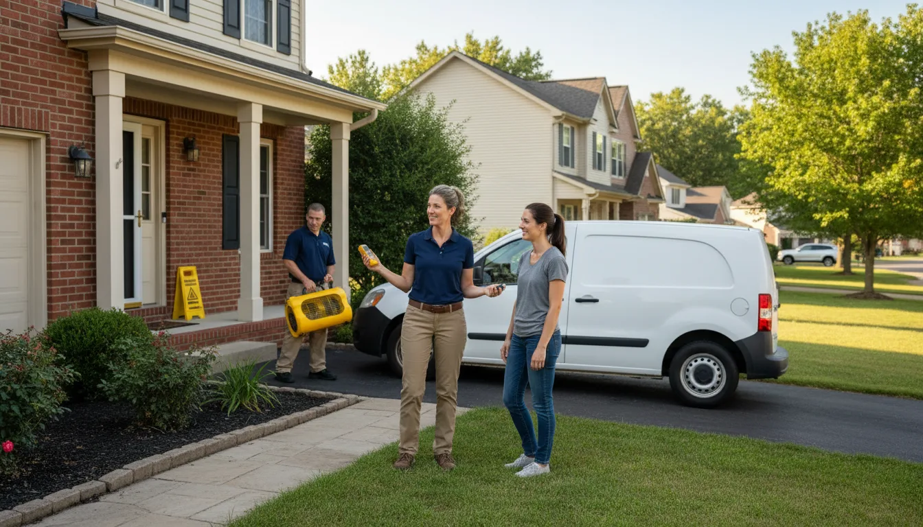 Residential water damage restoration in New Holland, IL